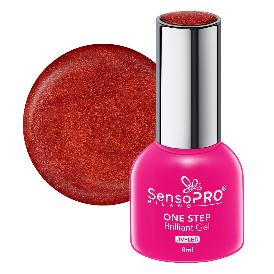 Oja Semipermanenta One Step Brilliant Gel SensoPRO Milano 8ml, Flaming Red #77