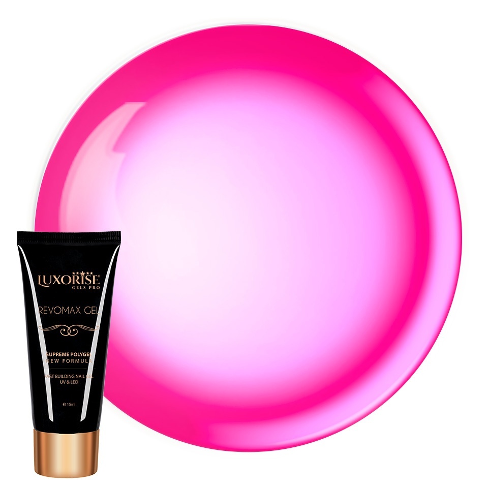 Polygel GlasStyle - REVOMAX GEL LUXORISE Electric Rose, 15ml