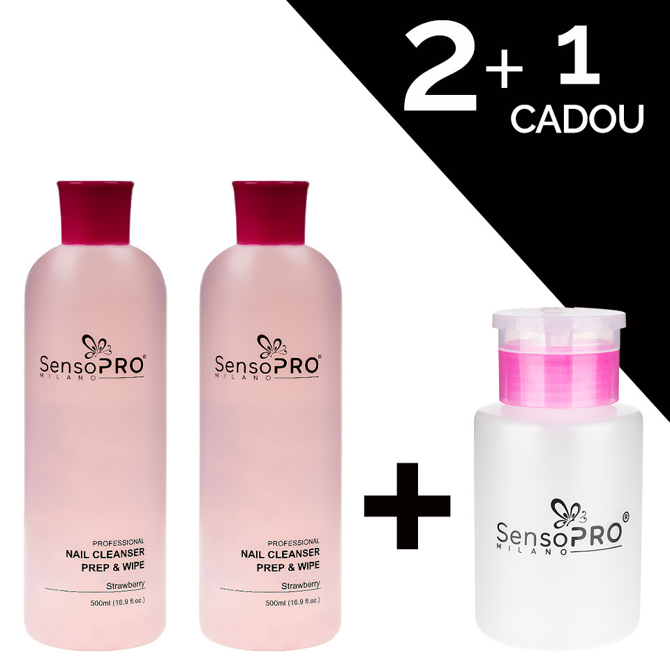 Set Cleanser Unghii Strawberry 1000ml + Cadou Dozator SensoPRO Milano