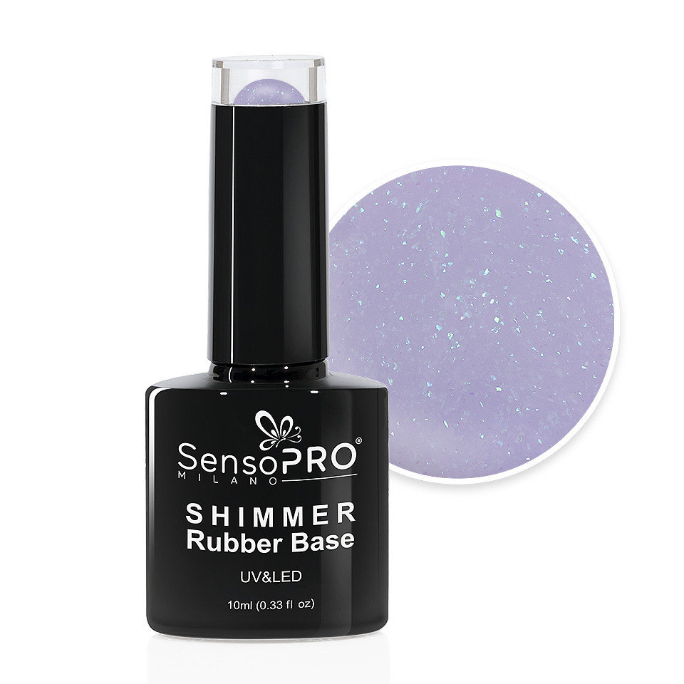 Shimmer Rubber Base SensoPRO Milano - #18 Frosty Blush, 10ml