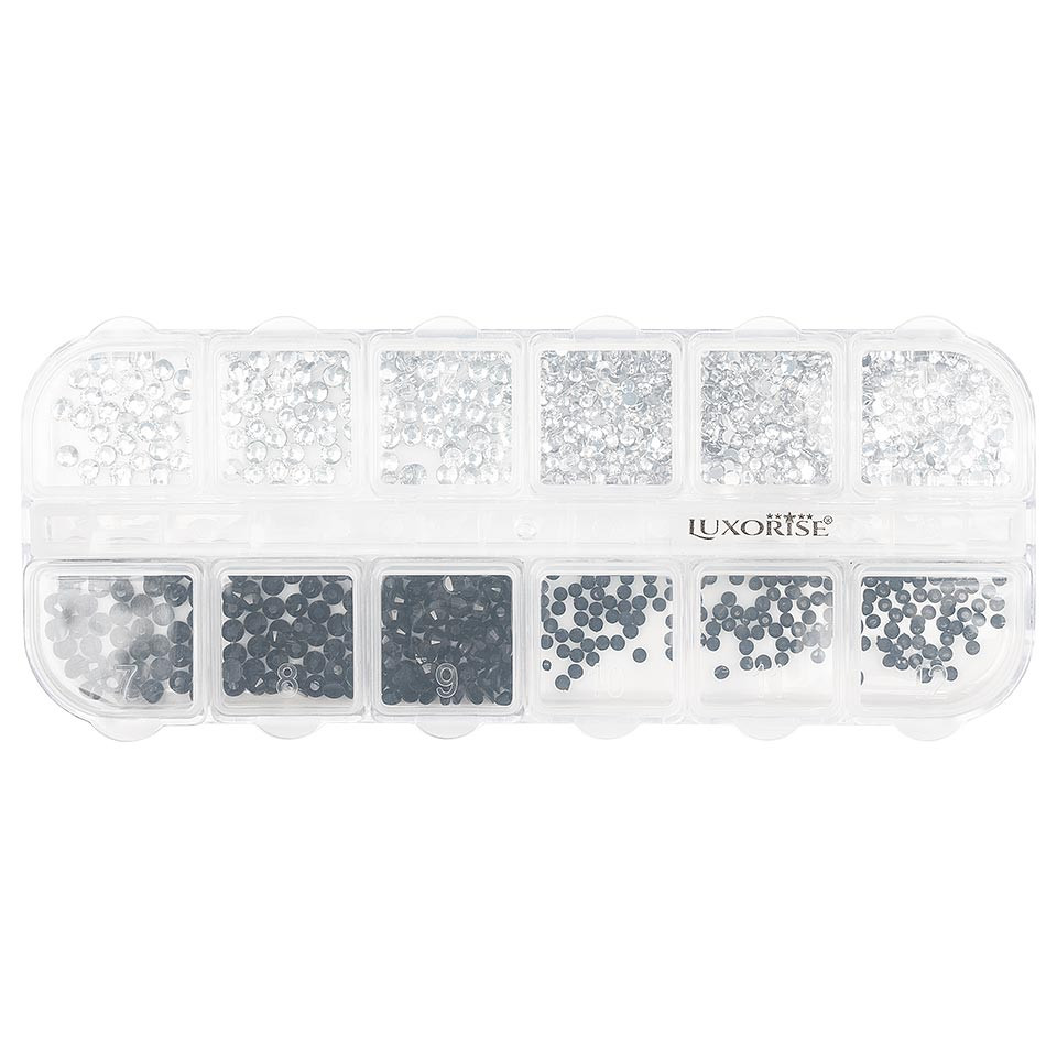 Strasuri Unghii LUXORISE, Disco Black & White, 12 modele - 3 | YEO