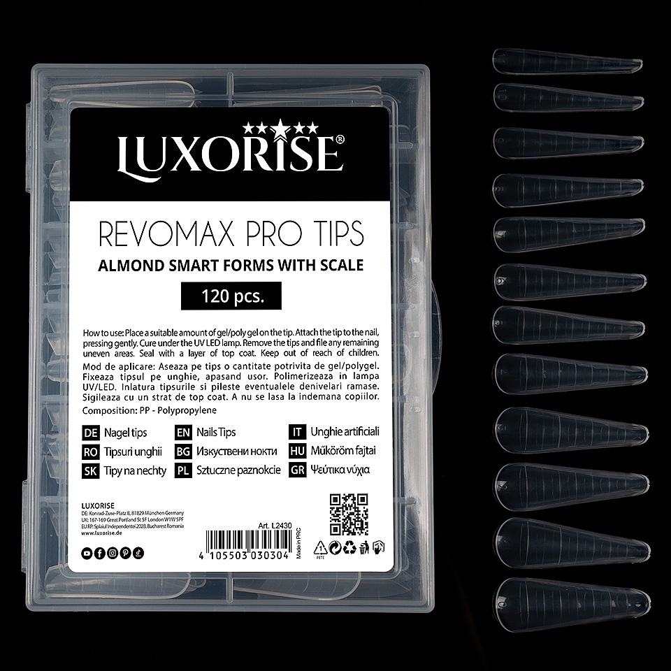 Tipsuri Reutilizabile REVOMAX PRO TIPS LUXORISE - model Migdala, 120 buc