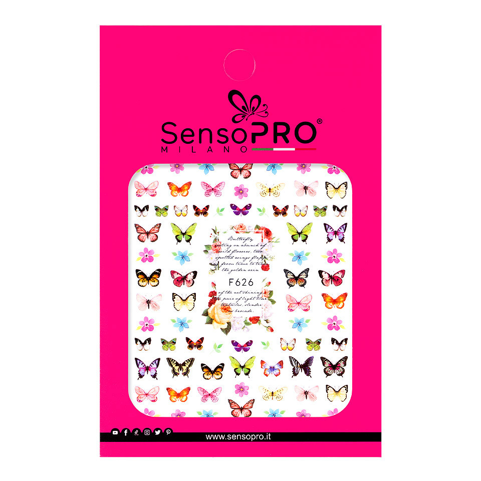 Abtibild Unghii SensoPRO Milano, Butterfly Day F626 - 2 | YEO