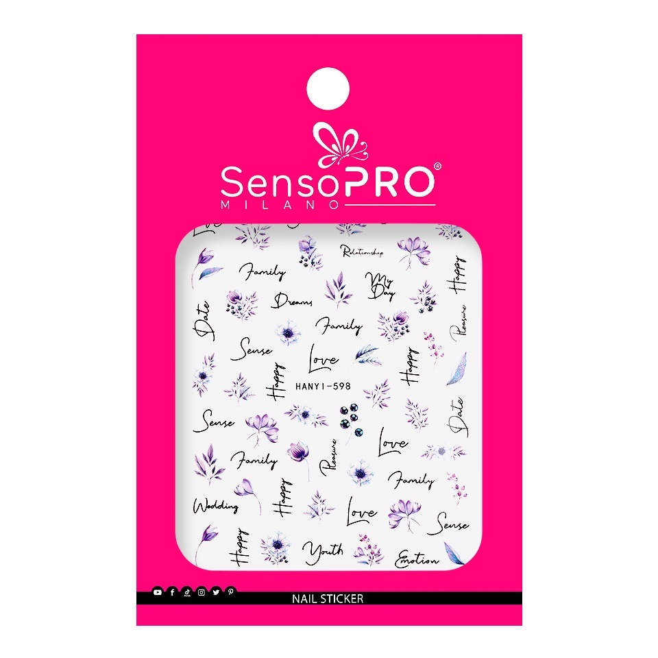 Abtibilduri Unghii SensoPRO Milano With Love, model HANYI-598 - 1 | YEO