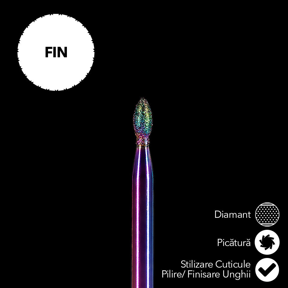 Capat Freza Diamant Cuticule LUXORISE Rainbow Cone, fina #252 - 1 | YEO