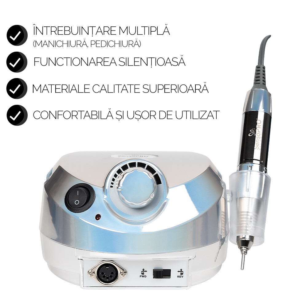 Freza Unghii Profesionala Elite Nails 30.000 RPM - SensoPRO Milano, Platinum Silver - 3 | YEO