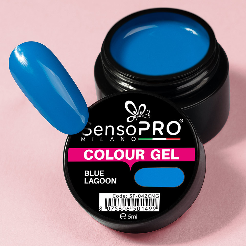 Gel UV Colorat Blue Lagoon 5ml, SensoPRO Milano - 2 | YEO