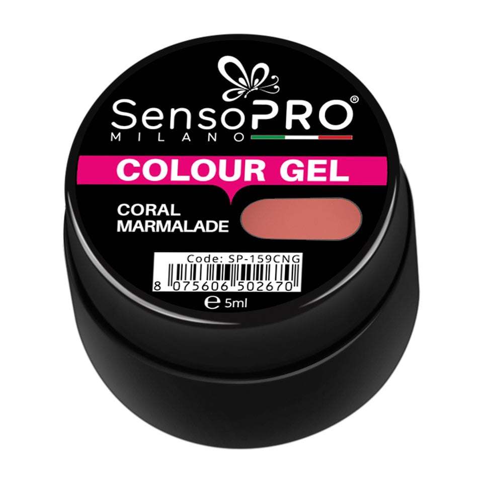 Gel UV Colorat Coral Marmalade 5ml, SensoPRO Milano - 1 | YEO