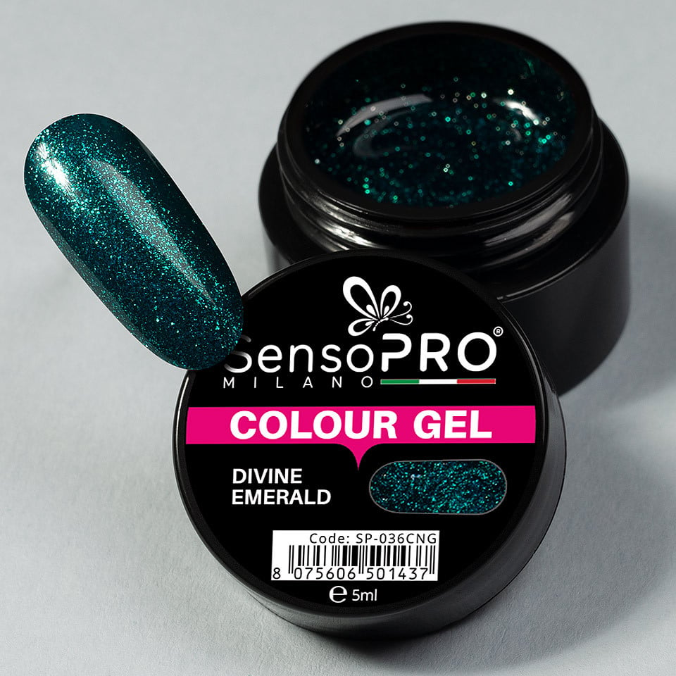 Gel UV Colorat Divine Emerald 5ml, SensoPRO Milano - 2 | YEO