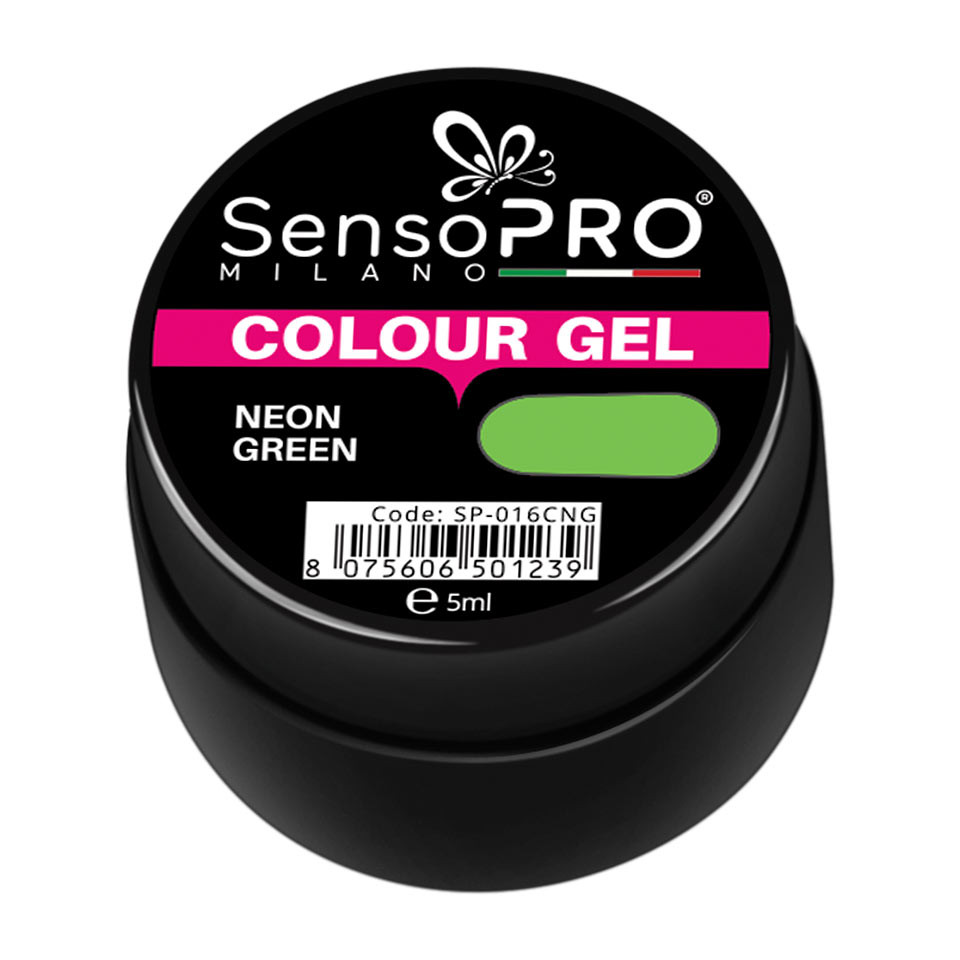 Gel UV Colorat Neon Green 5ml, SensoPRO Milano - 1 | YEO