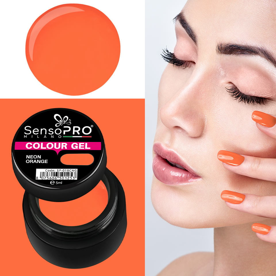 Gel UV Colorat Neon Orange 5ml, SensoPRO Milano - 2 | YEO