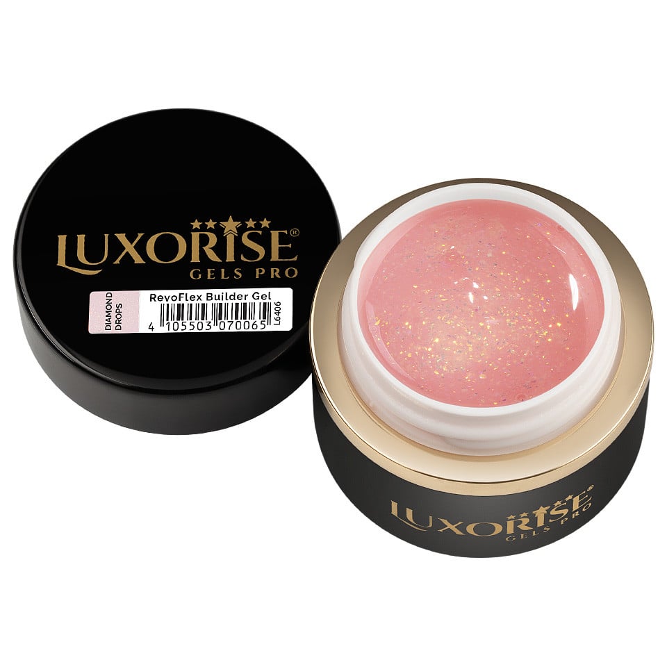 Gel UV Constructie Unghii RevoFlex LUXORISE 15ml, Diamond Drops - 1 | YEO