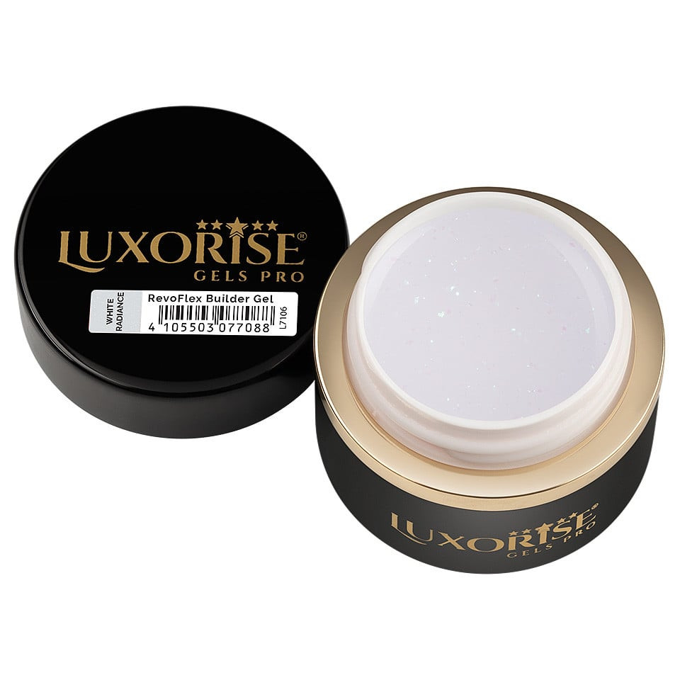 Gel UV Constructie Unghii RevoFlex LUXORISE 15ml, White Radiance - 1 | YEO