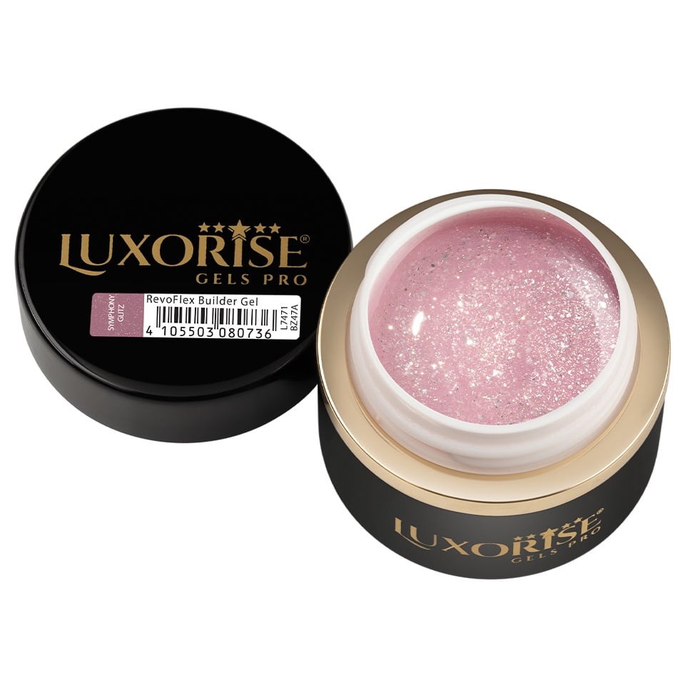 Gel UV Constructie Unghii RevoFlex LUXORISE 30ml, Symphony Glitz - 1 | YEO