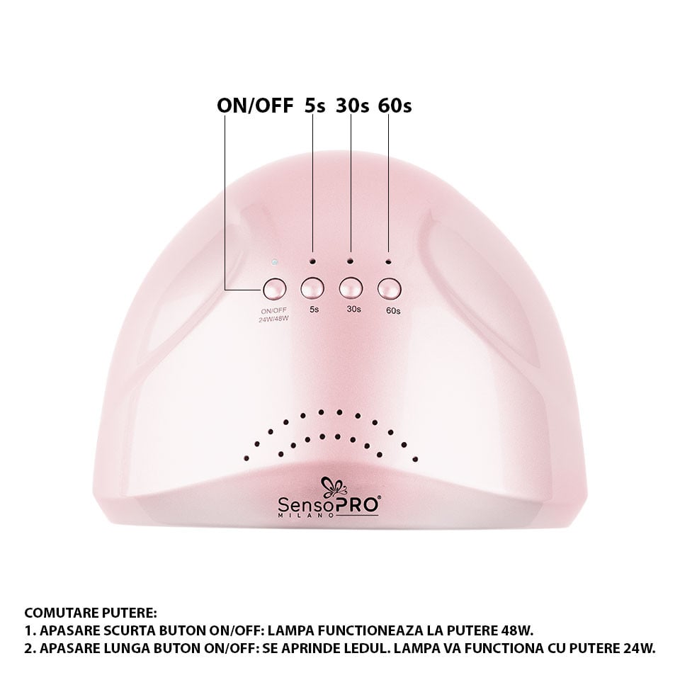 Lampa UV LED 48W SUNONE SensoPRO Milano, Pink - 1 | YEO