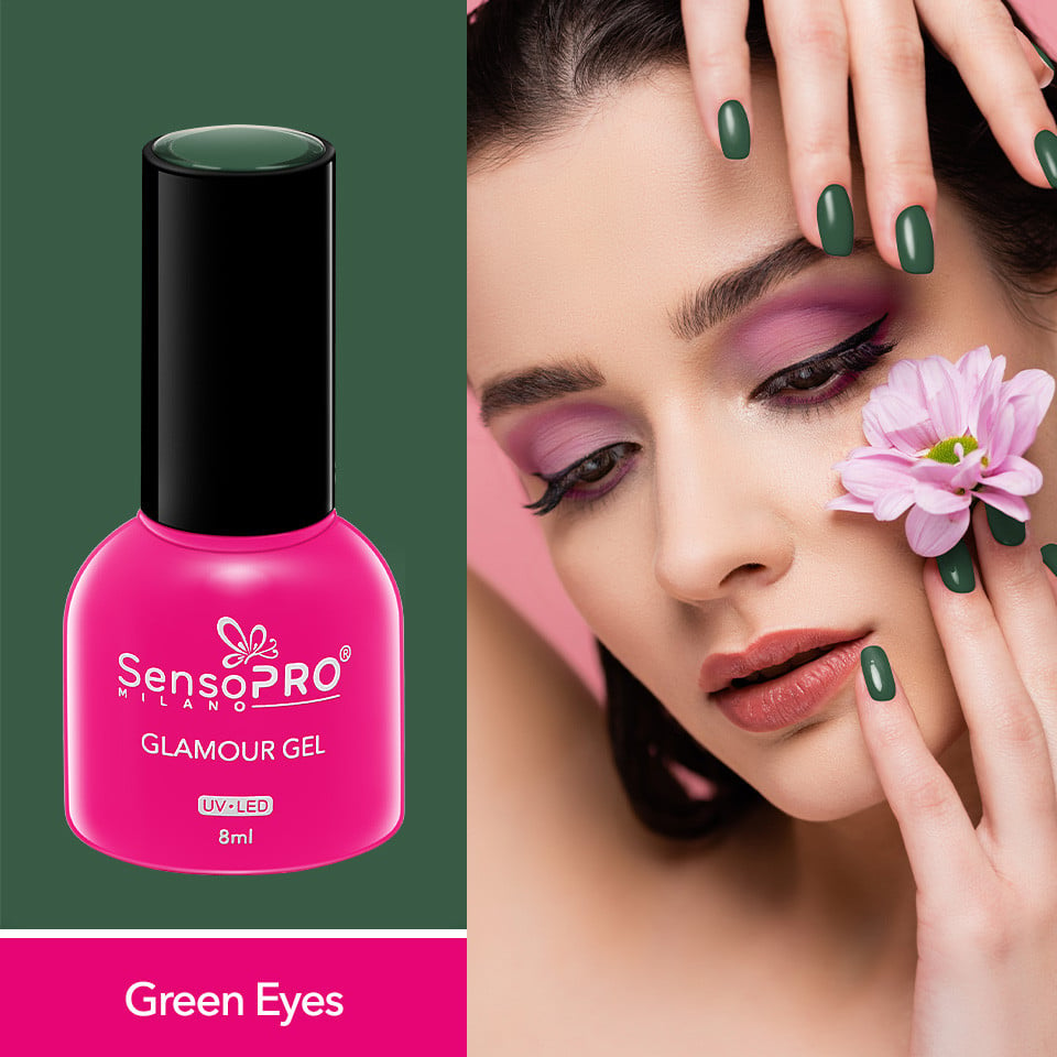 Oja Semipermanenta Glamour Gel SensoPRO Milano 8ml, Green Eyes #43 - 1 | YEO