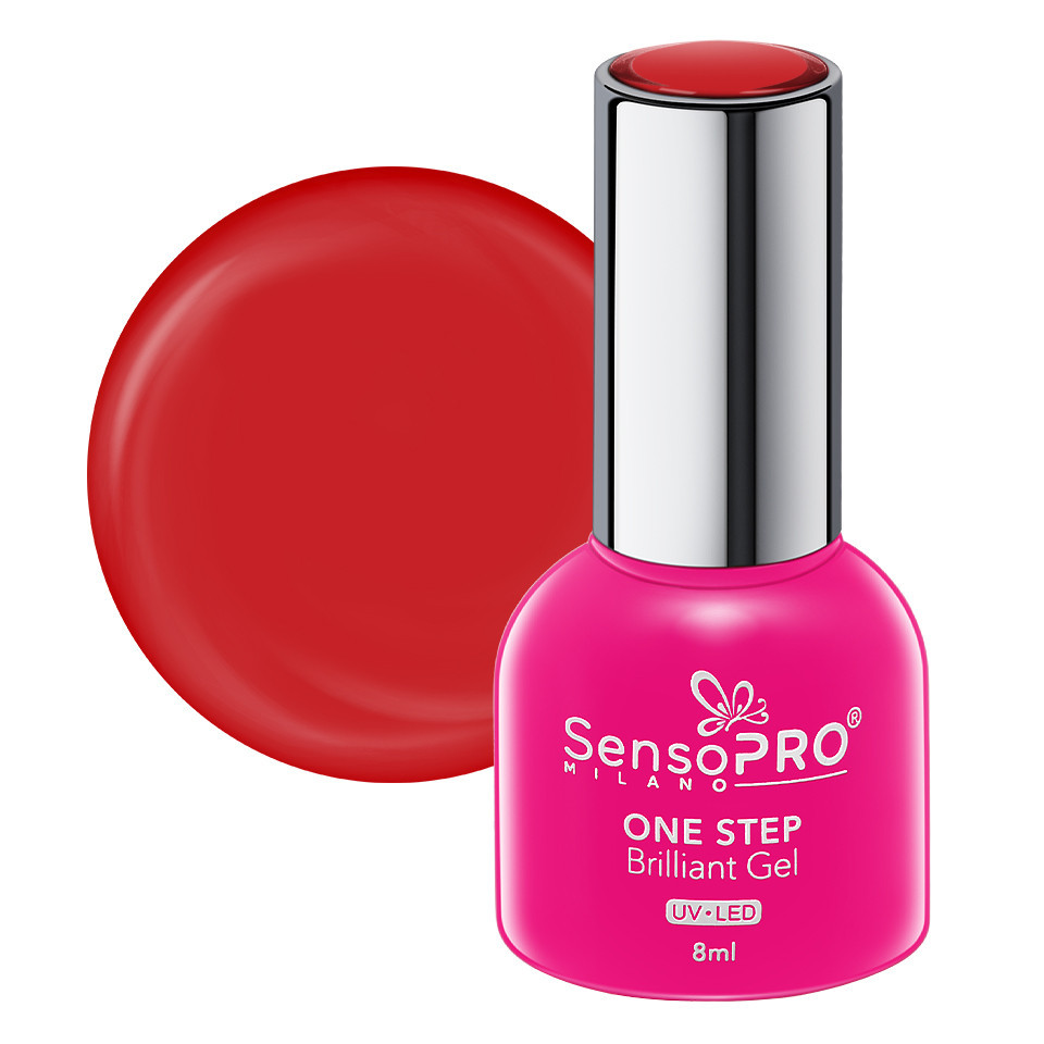 Oja Semipermanenta One Step Brilliant Gel SensoPRO Milano 8ml, Red Velvet #06