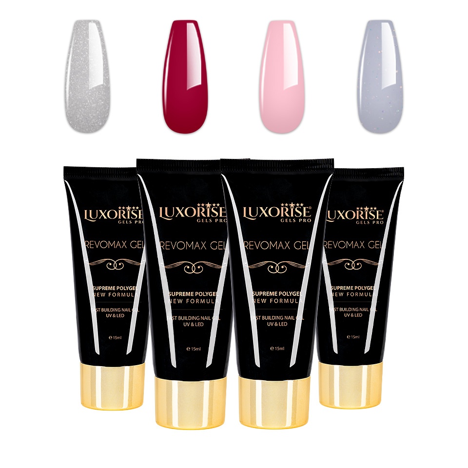 Set 4 Polygel REVOMAX LUXORISE, Brilliance Nails 07