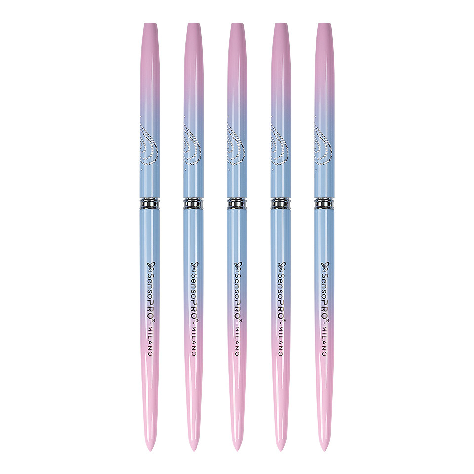 Set 5 Pensule Manichiura Nail Art & Constructie Unghii SensoPRO Milano, Pink & Blue - 2 | YEO