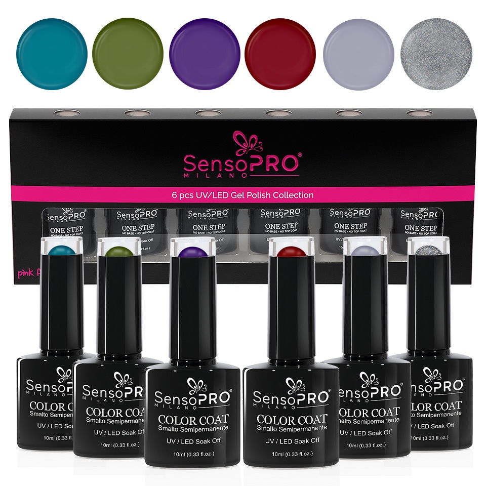 Set 6 Oje Semipermanente 10ml SensoPRO Milano, Chic Mirage