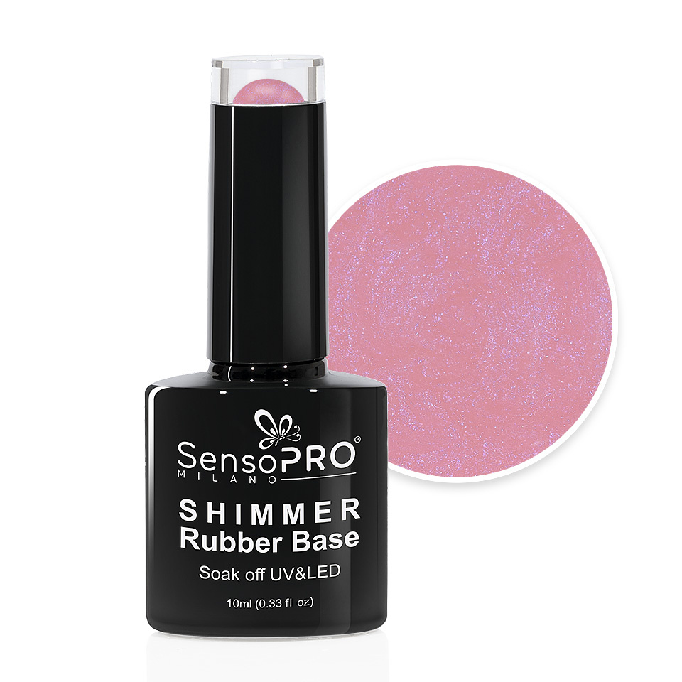 Shimmer Rubber Base SensoPRO Milano - #14 Musical Rose Shimmer Blue, 10ml