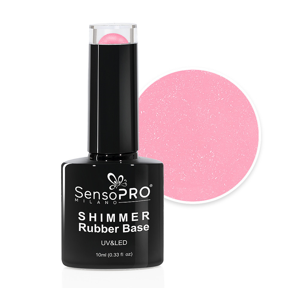 Shimmer Rubber Base SensoPRO Milano - #62 Bubblegum Blast, 10ml