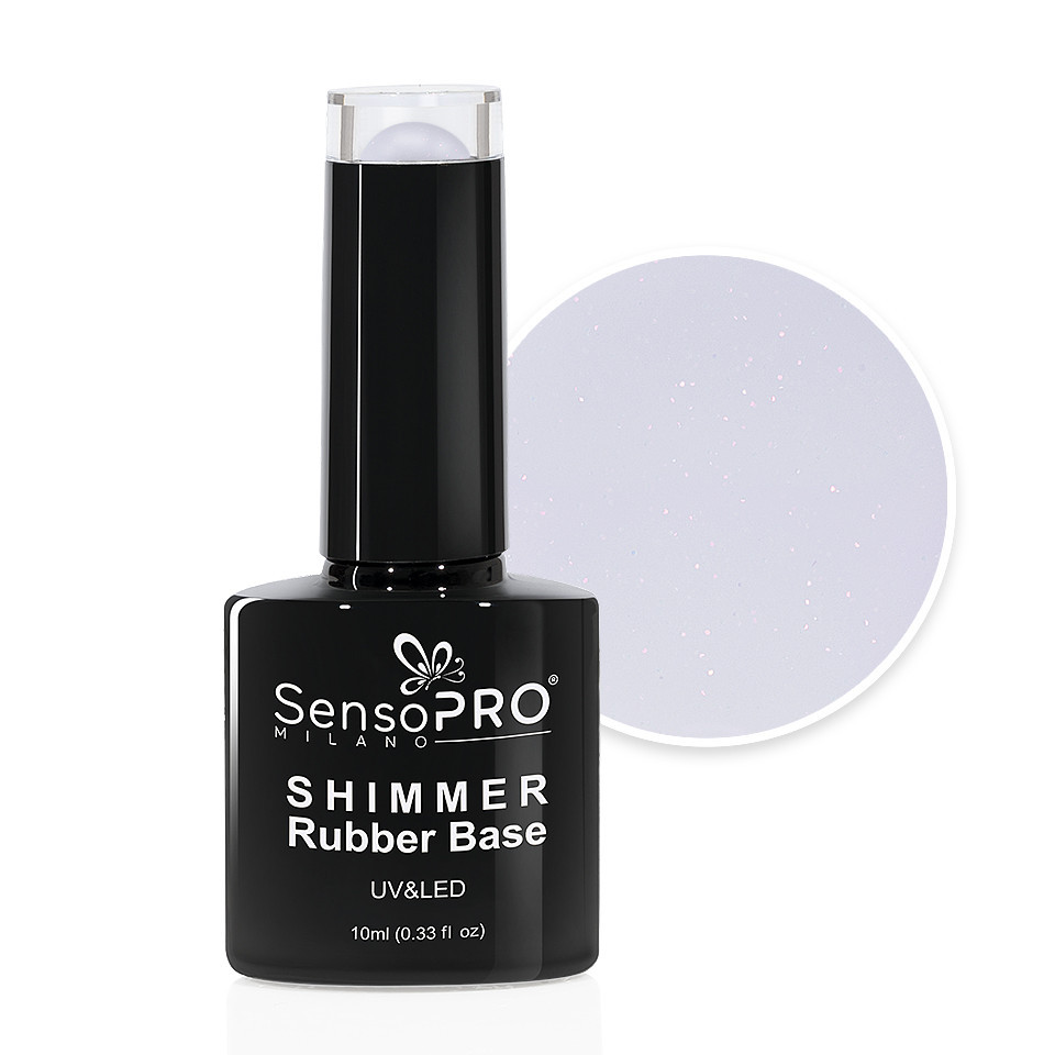 Shimmer Rubber Base SensoPRO Milano - #66 Flashy White, 10ml