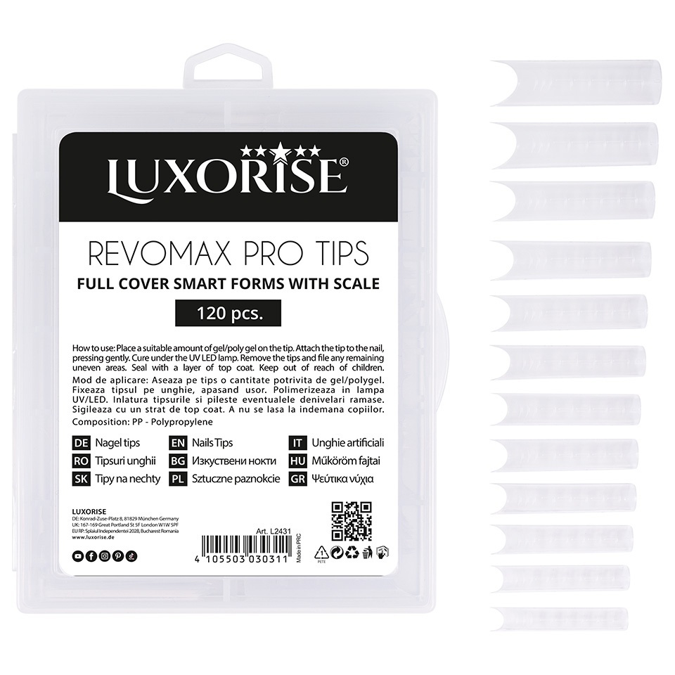 Tipsuri Reutilizabile REVOMAX PRO TIPS LUXORISE pentru Polygel si gel, 120 buc - 2 | YEO
