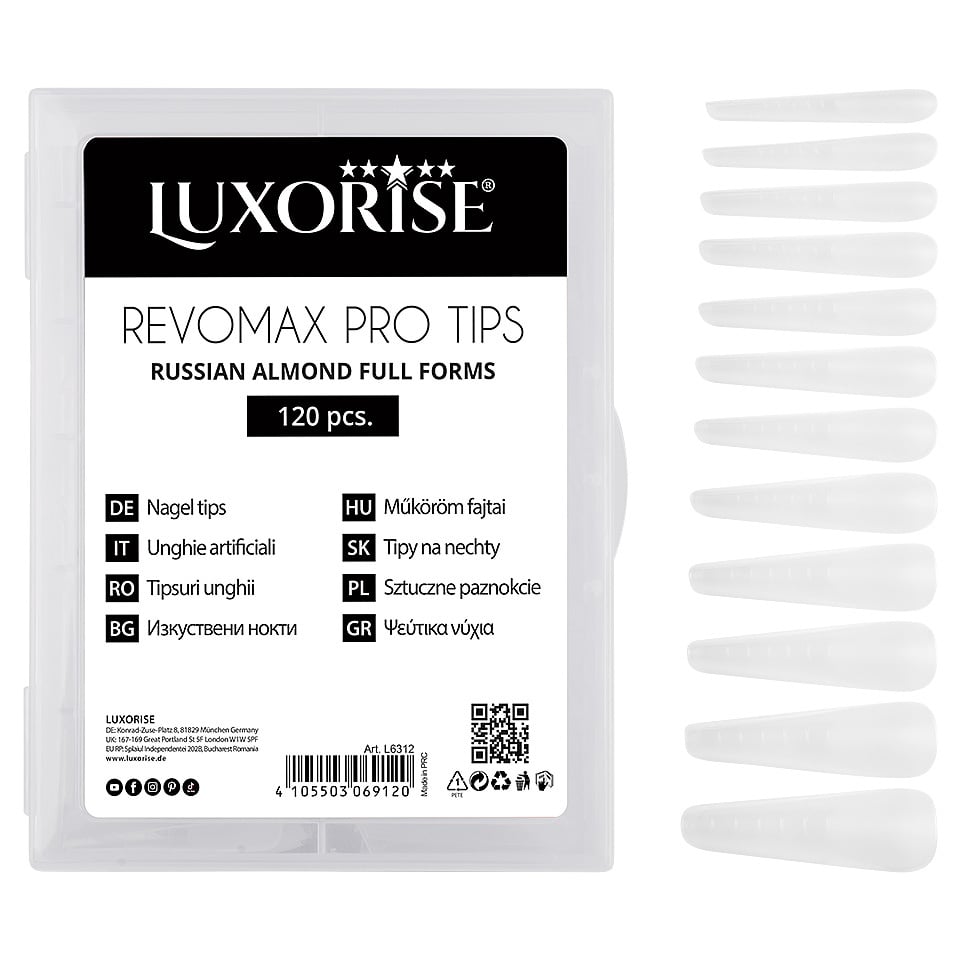 Tipsuri Reutilizabile REVOMAX PRO TIPS LUXORISE Russian Almond pentru Polygel si gel, 120 buc - 3 | YEO