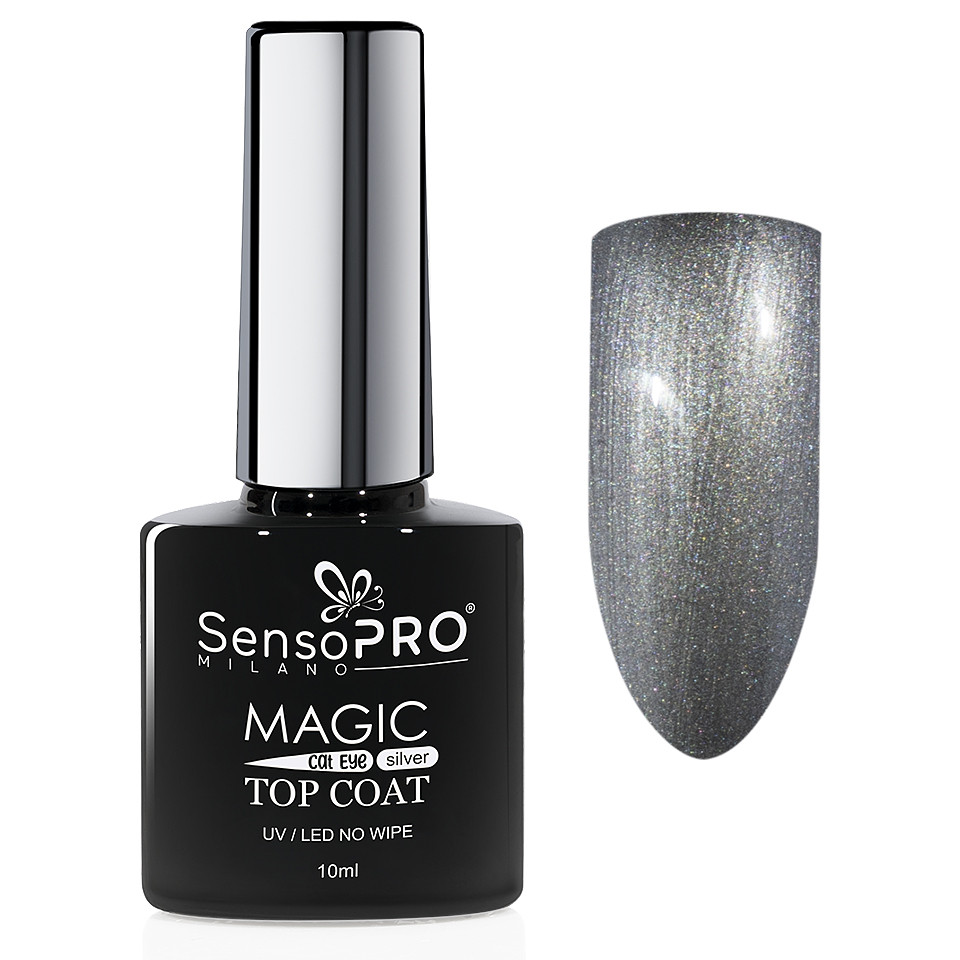 Top Coat Cat Eye SensoPRO Milano 10ml, Silver - 2 | YEO