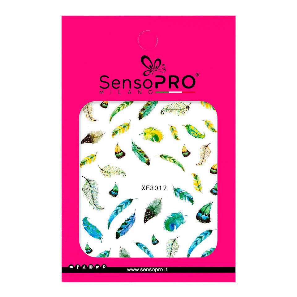 Abtibild Unghii SensoPRO Milano, Colorful Feather XF3012 - 1 | YEO