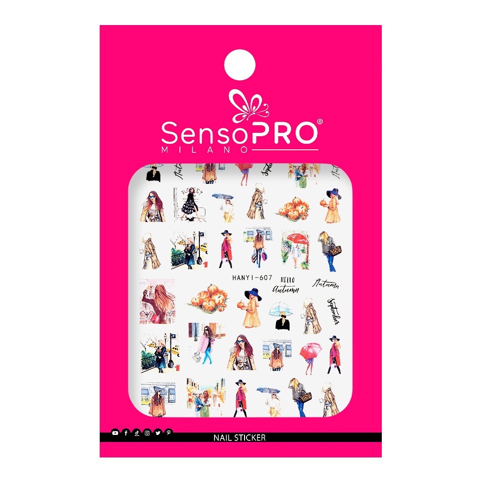 Abtibilduri Unghii SensoPRO Milano Hollywood Fall, model HANYI-607 - 1 | YEO