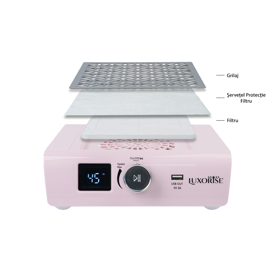 Aspirator Praf Unghii 85W AirMatrix PRO - LUXORISE, Pink - 2 | YEO