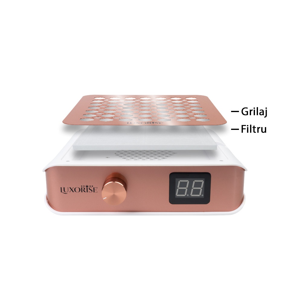 Aspirator Praf Unghii cu Display 60W Precision Elite - LUXORISE, Rose gold - 3 | YEO