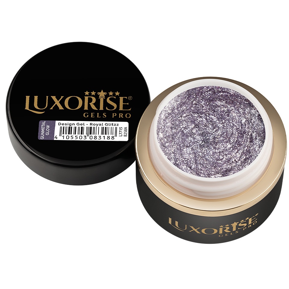 Gel Design 3D LUXORISE - Royal Glitz, Gunmetal Glow 5ml - 1 | YEO