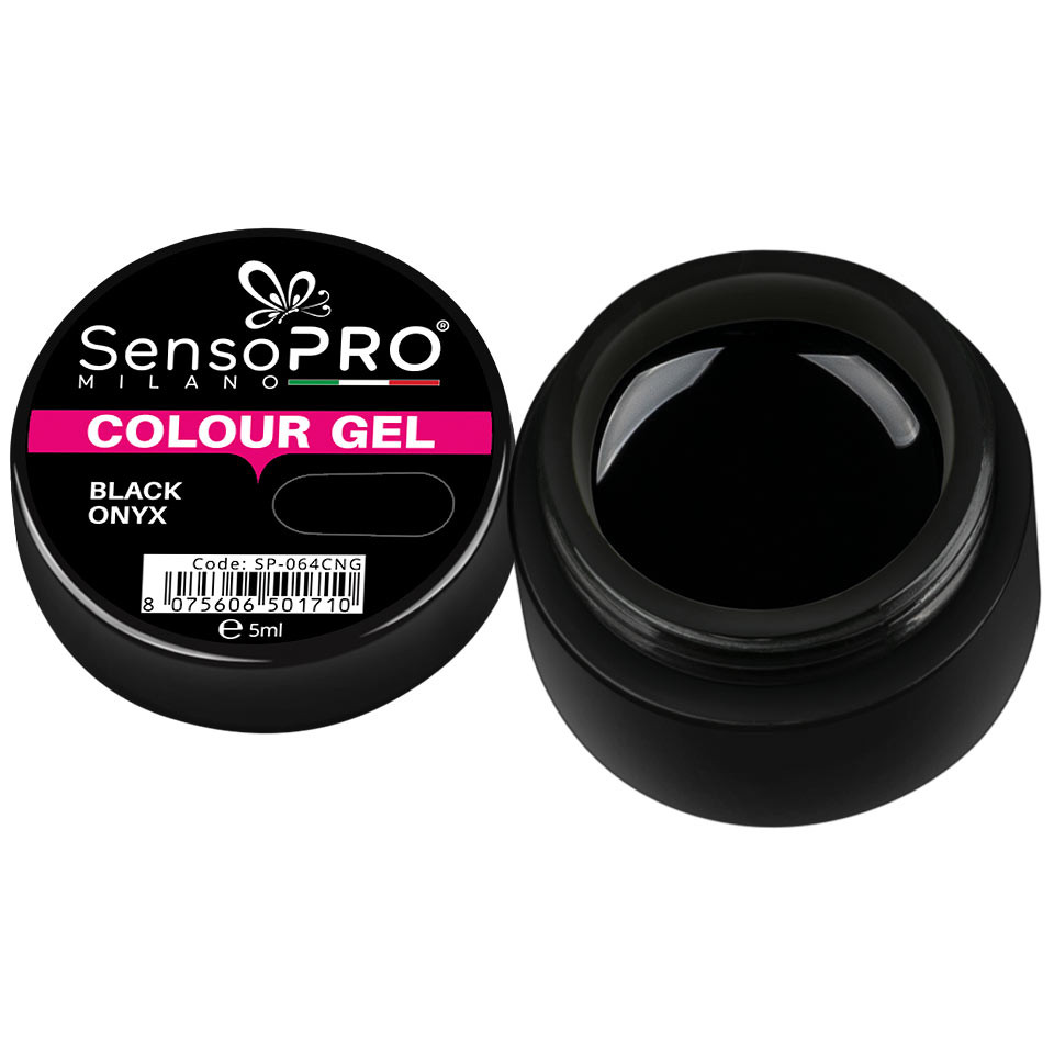 Gel UV Colorat Black Onyx 5ml, SensoPRO Milano