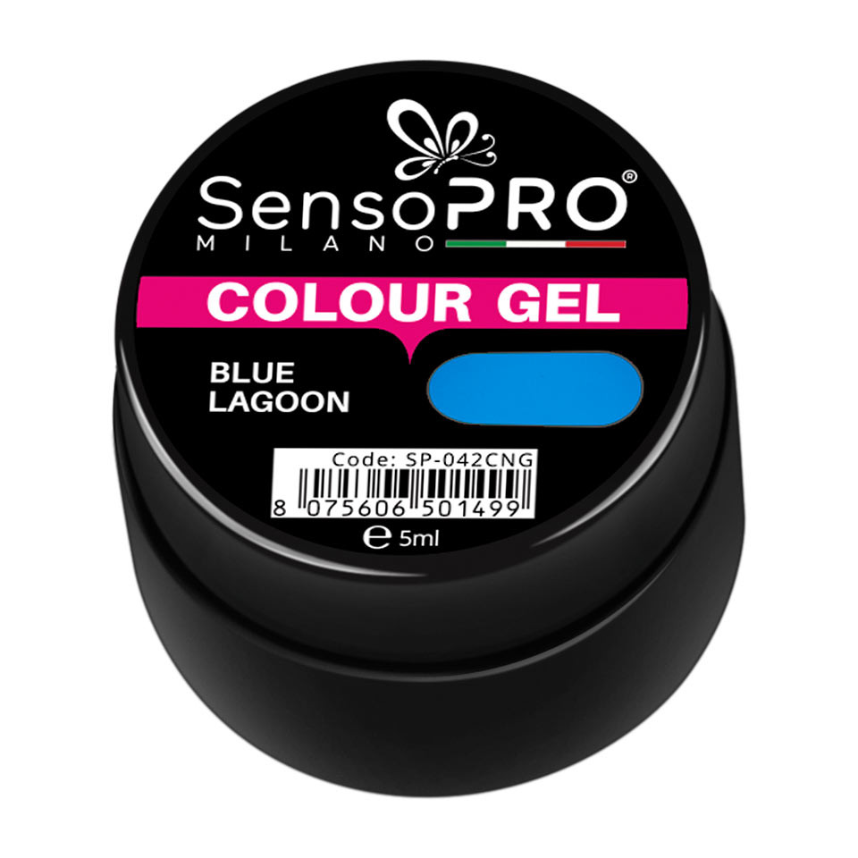 Gel UV Colorat Blue Lagoon 5ml, SensoPRO Milano - 1 | YEO