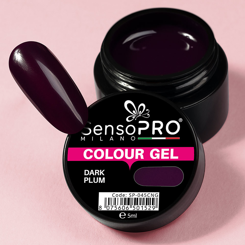 Gel UV Colorat Dark Plum 5ml, SensoPRO Milano - 2 | YEO