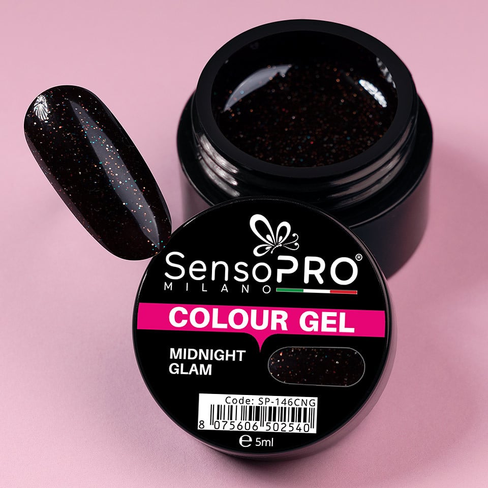 Gel UV Colorat Midnight Glam 5ml, SensoPRO Milano - 3 | YEO