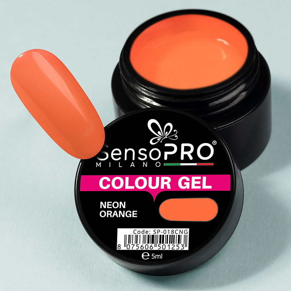 Gel UV Colorat Neon Orange 5ml, SensoPRO Milano - 3 | YEO