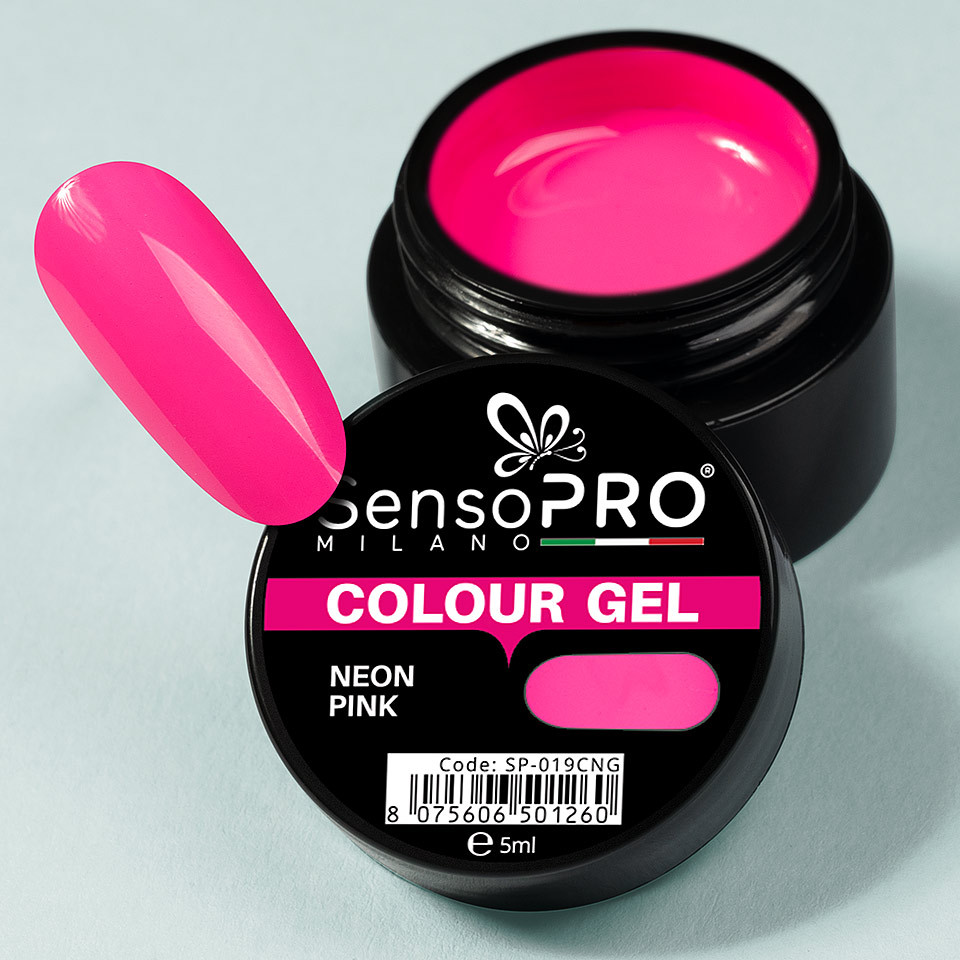 Gel UV Colorat Neon Pink 5ml, SensoPRO Milano - 2 | YEO