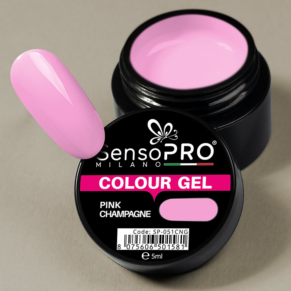 Gel UV Colorat Pink Champagne 5ml, SensoPRO Milano - 3 | YEO