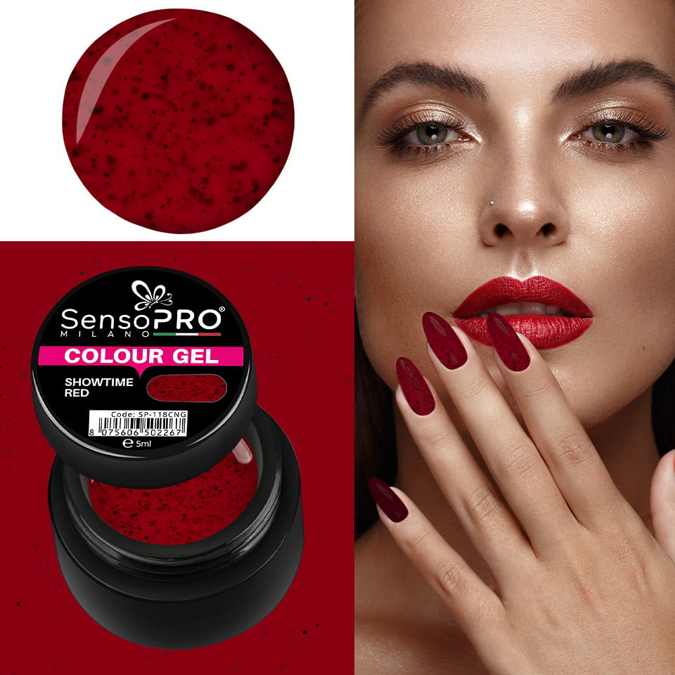 Gel UV Colorat Showtime Red 5ml, SensoPRO Milano - 3 | YEO