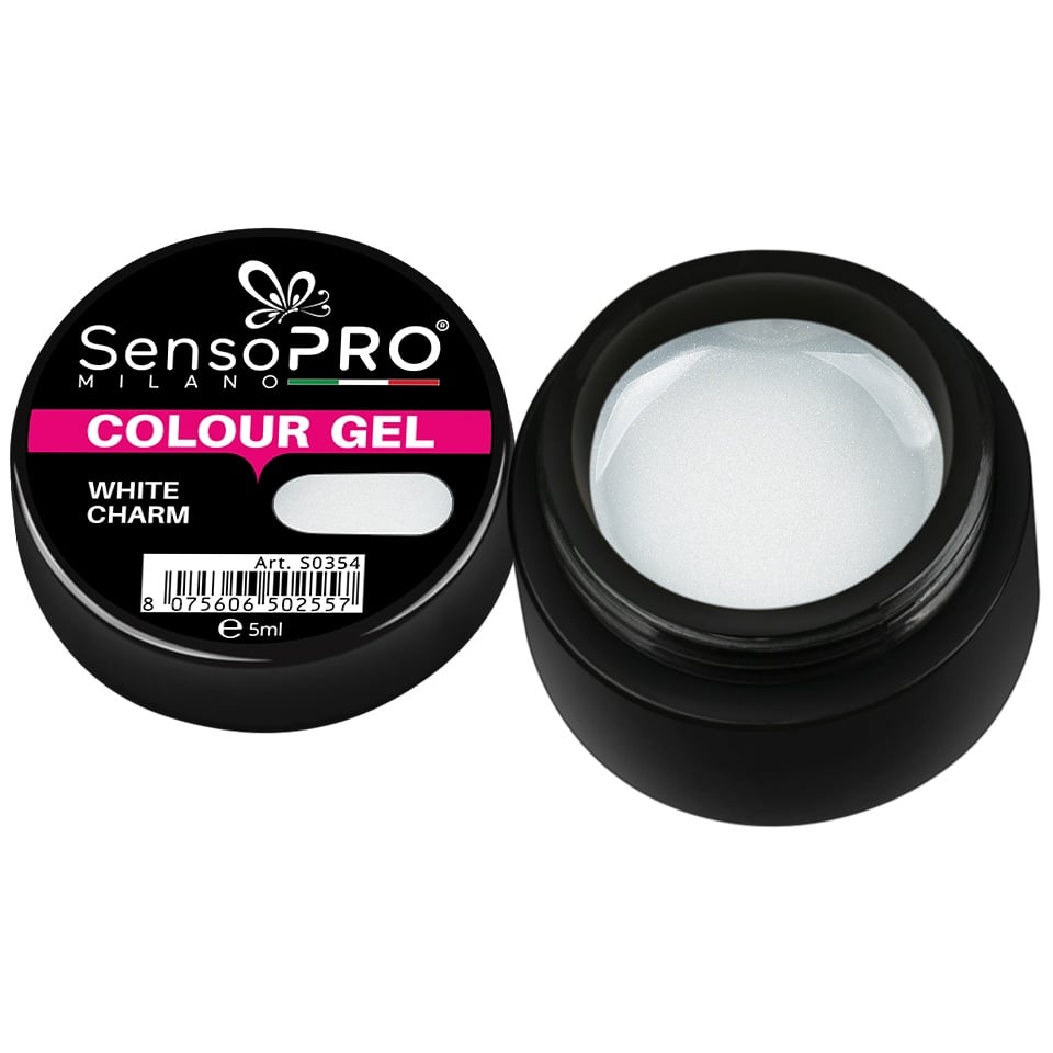 Gel UV Colorat White Charm 5ml, SensoPRO Milano