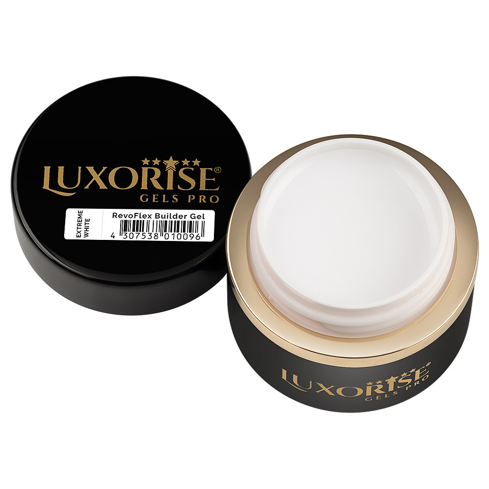 Gel UV Constructie Unghii RevoFlex LUXORISE 15ml, Extreme White - 2 | YEO