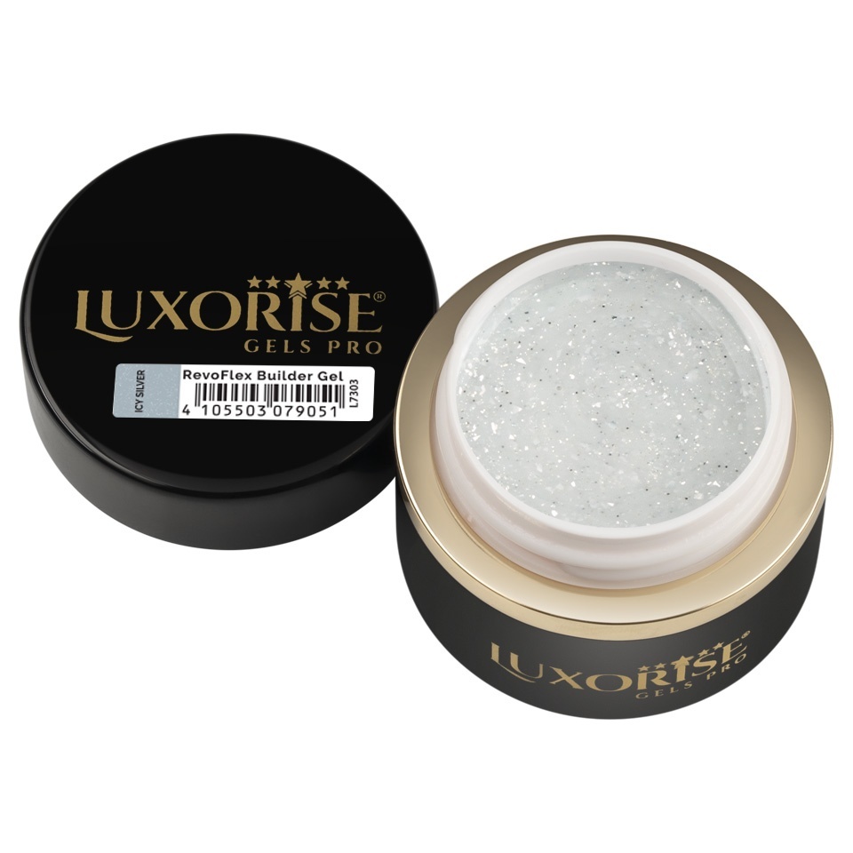 Gel UV Constructie Unghii RevoFlex LUXORISE 15ml, Icy Silver - 1 | YEO