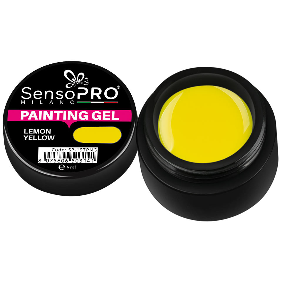 Gel UV Pictura Unghii Lemon Yellow 5ml, SensoPRO Milano - 1 | YEO