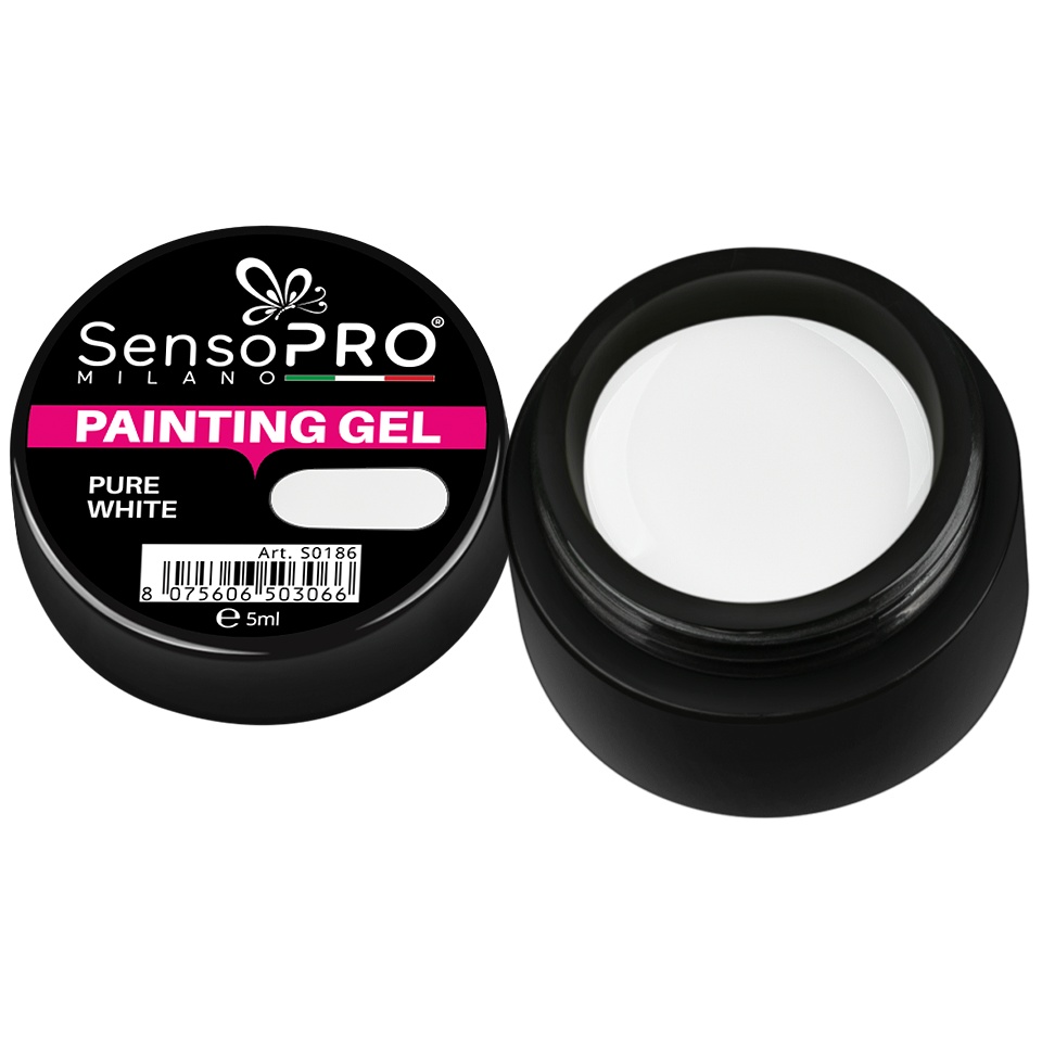 Gel UV Pictura Unghii Pure White 5ml, SensoPRO Milano - 2 | YEO