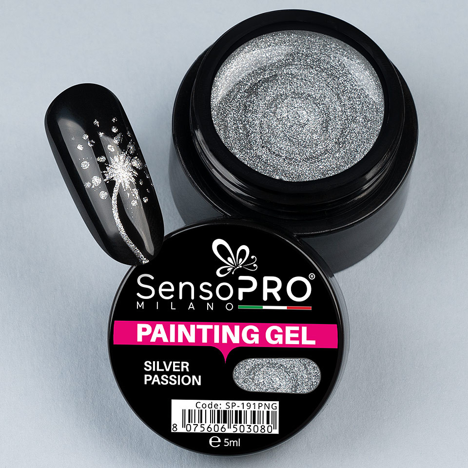 Gel UV Pictura Unghii Silver Passion 5ml, SensoPRO Milano - 2 | YEO