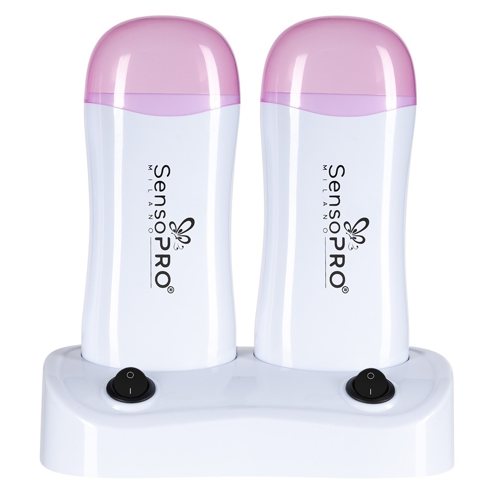 Incalzitor ceara dublu cu suport SensoPRO Milano WAX EXPERT DUO, Roz
